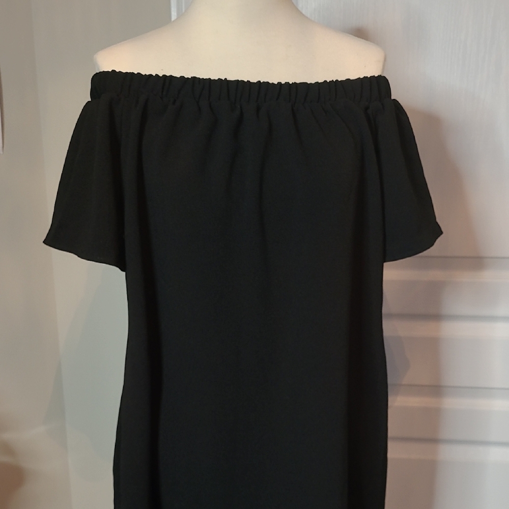 Boohoo Black Strapless Dress